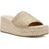 Anne Klein Cruz Platform Wedge Sandal In Light Gold