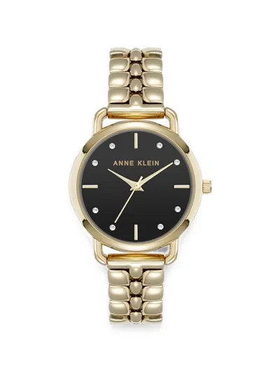 Anne Klein Crystal 30mm Watch In Black