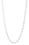 Anne Klein Crystal & Imitation Pearl Collar Necklace In Metallic
