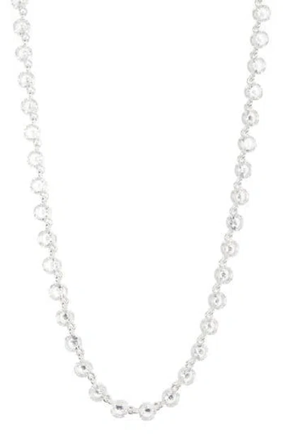 Anne Klein Crystal & Imitation Pearl Collar Necklace In Silver/crystal