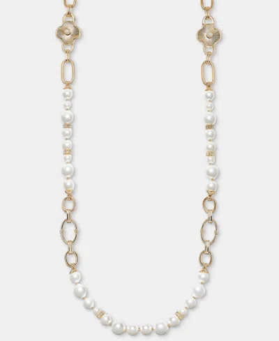 Anne Klein Crystal & Imitation Pearl Strand Necklace, 42"