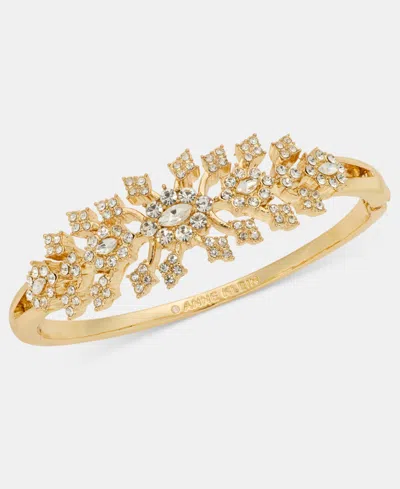Anne Klein Crystal Cluster Bangle Bracelet In Gold