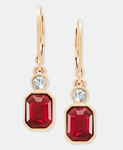 Anne Klein Crystal Drop Earrings In Gold