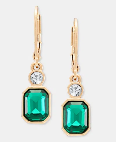 Anne Klein Crystal Drop Earrings In Gold