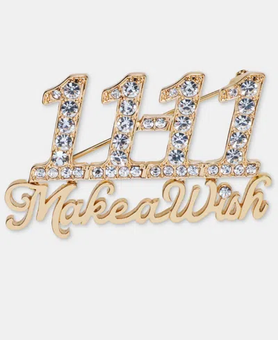 Anne Klein Crystal Make A Wish Pin In Gold