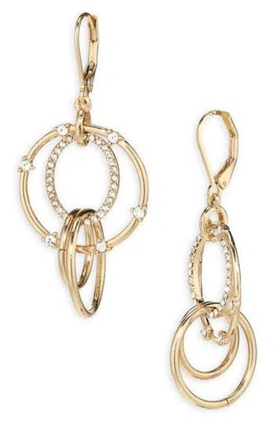 Anne Klein Crystal Orbital Drop Earrings In Gold