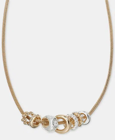 Anne Klein Crystal Rondelle Charm Collar Necklace, 16" + 3" Extender In Gold