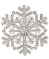 Anne Klein Crystal Silver-tone Snowflake Pin In White