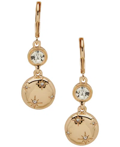 Anne Klein Crystal Stone Gold-tone Star Double Drop Earrings