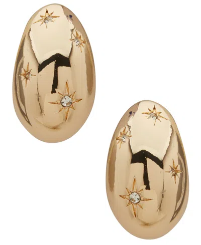Anne Klein Crystal Stone Gold-tone Star Teardrop Hoop Earrings