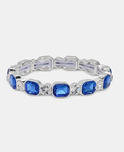 Anne Klein Crystal Stretch Bracelet In Blue