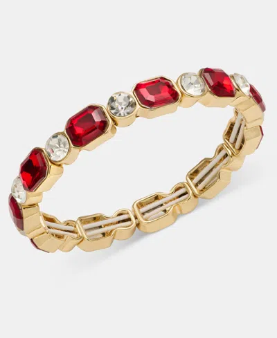 Anne Klein Crystal Stretch Bracelet In Gold