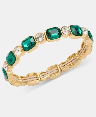 Anne Klein Crystal Stretch Bracelet In Gold