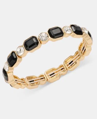 Anne Klein Crystal Stretch Bracelet In Gold