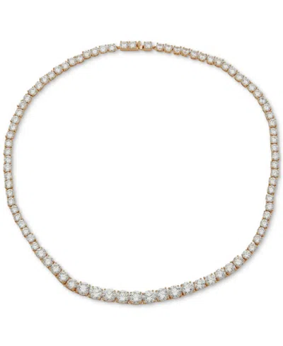 Anne Klein Crystal Tennis Style 16" Collar Necklace In Metallic