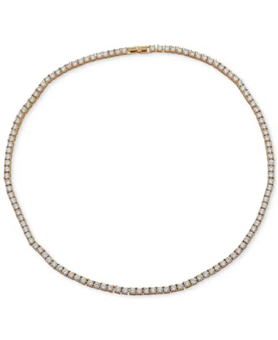 Anne Klein Crystal Tennis Style 16" Collar Necklace In Gold
