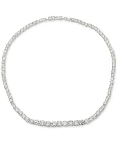 Anne Klein Crystal Tennis Style 16" Collar Necklace In Metallic