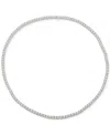 Anne Klein Crystal Tennis Style 16" Collar Necklace In Silver