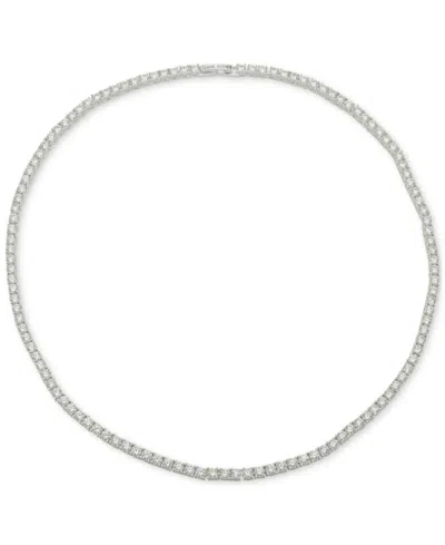 Anne Klein Crystal Tennis Style 16" Collar Necklace In Metallic