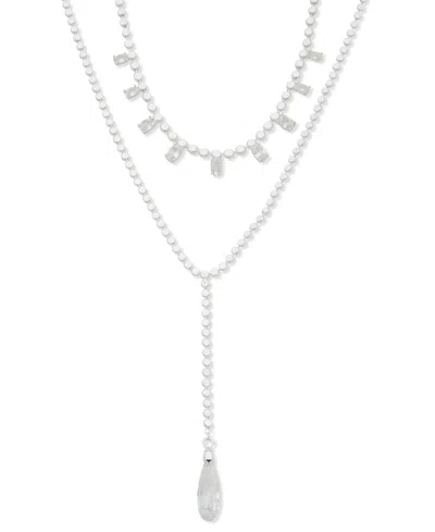 Anne Klein Crystal Two-row Lariat Y-neck Necklace