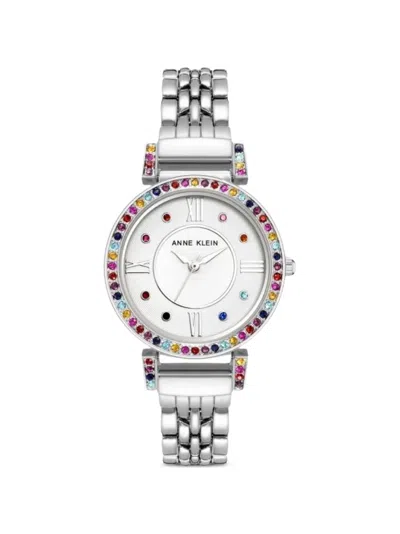 Anne Klein Crystal-embellished 30mm Watch In White