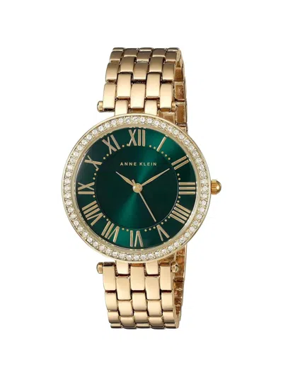 Anne Klein Crystal-embellished 34mm Watch In Green