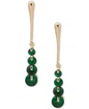 Anne Klein Cubic Zirconia Dynamic Gold-tone Linear Earrings In Green