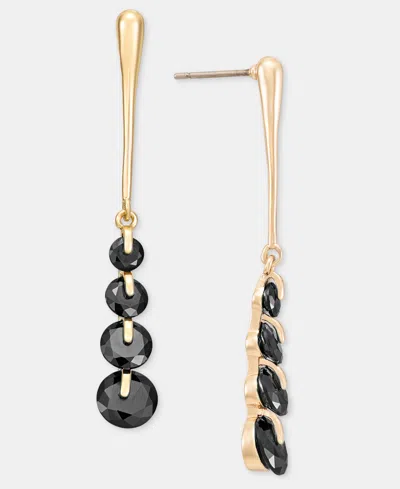 Anne Klein Cubic Zirconia Gold-tone Linear Dangle Earrings