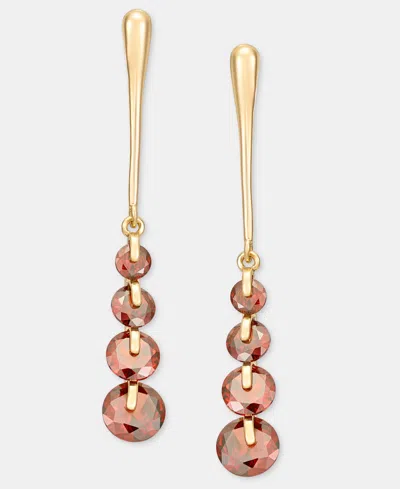 Anne Klein Cubic Zirconia Linear Drop Earrings In Gold