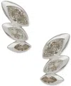 Anne Klein Cubic Zirconia Navette Crawler Earrings In Metallic