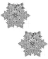 Anne Klein Cubic Zirconia Silver-tone Snowflake Clip Earrings In Metallic
