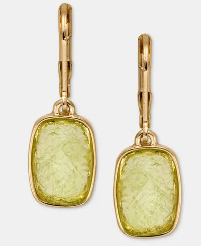 Anne Klein Cushion-cut Stone Drop Earrings In Gray