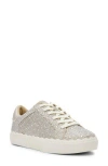 Anne Klein Carrie Crystal Encrusted Knit Sneaker In Platinum