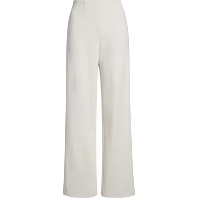 Anne Klein Darted High Waist Straight Leg Pants In White Dove