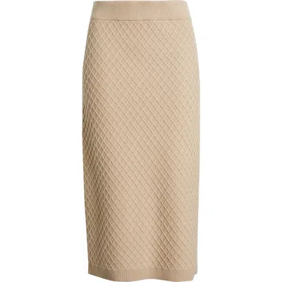 Anne Klein Diamond Stitch Sweater Skirt In Brown