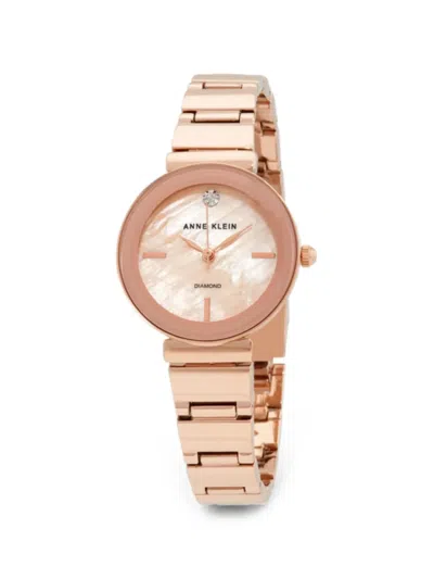 Anne Klein Diamond-accented 28mm Watch In ピンク