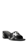 Anne Klein Dolls Block Heel Sandal In Black Multi