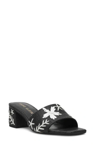 Anne Klein Dolls Block Heel Sandal In Black Multi