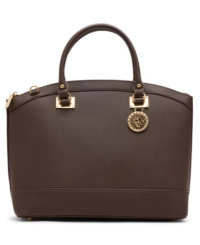 Anne Klein Dome Medium Satchel Bag In Brown