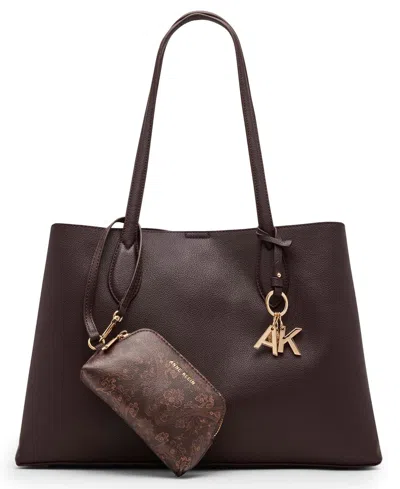 Anne Klein Dome Medium Satchel Bag In Brown