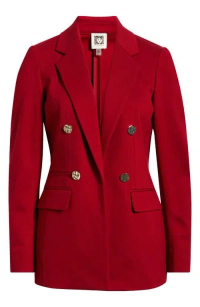 Anne Klein Faux Double Breasted Jacket In Titian Red