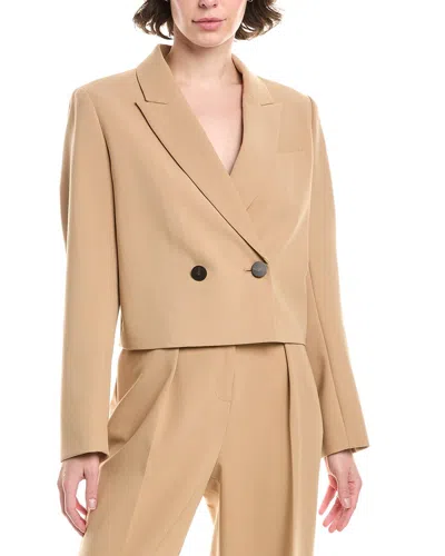 Anne Klein Double-breasted Jacket In Brown