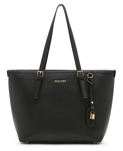 Anne Klein Double Strap Medium Perfect Tote Bag In Black