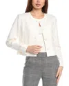 Anne Klein Drape Front Cardigan In White