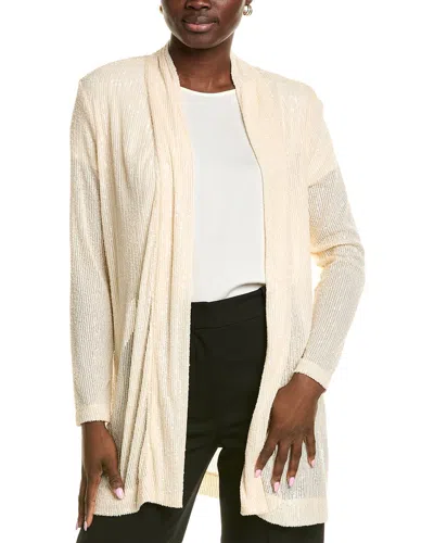 Anne Klein Drape Front Cardigan In Neutral