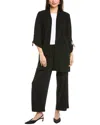 Anne Klein Drape Front D-ring Cardigan In Black