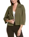 Anne Klein Drape Jacket In Green
