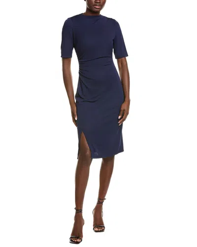 Anne Klein Draped Midi Dress In Black