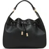 Anne Klein Drawstring Bucket Crossbody Bag In Black