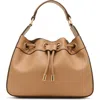 Anne Klein Drawstring Bucket Crossbody Bag In Brown